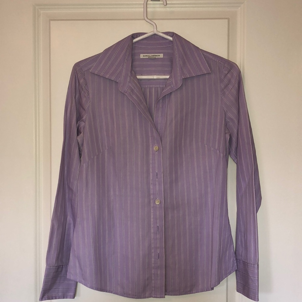 Purple striped button down